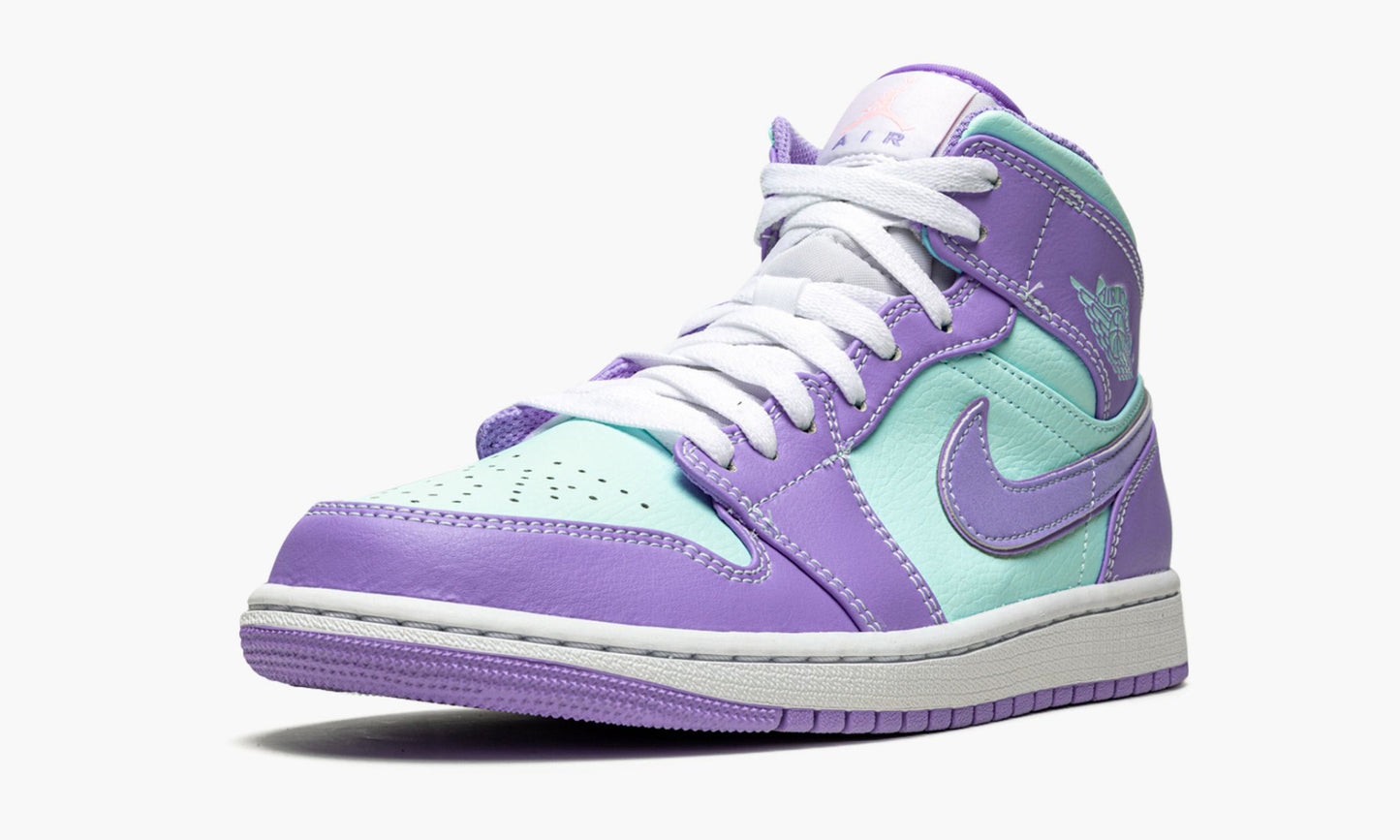 Air Jordan 1 Mid Purple Pulse / Glacier Blue Sneakers - Heritage Edition