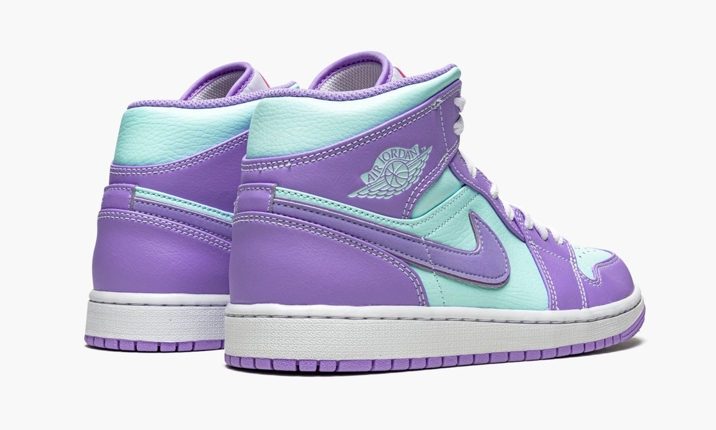 Air Jordan 1 Mid Purple Pulse / Glacier Blue Sneakers - Heritage Edition