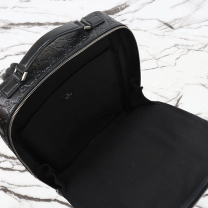 Gucci 2026 Emblem Backpack 43cm Black Embossed Calfskin