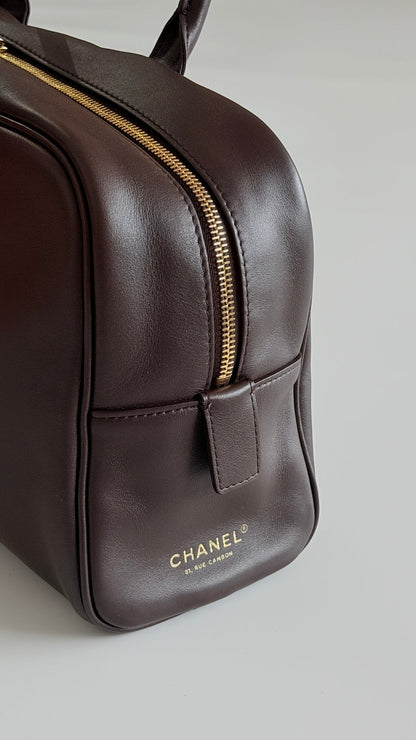 Chanel 2026 Large Bowling Bag 35.5cm Brown Calfskin