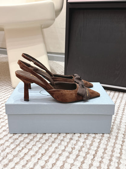 PRA 2026S Slingback 70 Brown Suede 657737