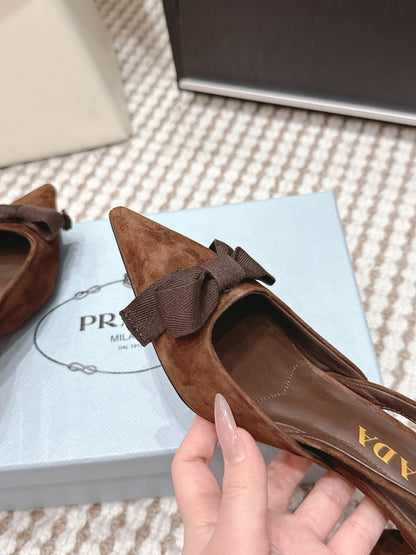 PRA 2026S Slingback 70 Brown Suede 657737