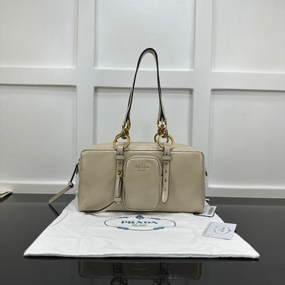 Prada 2026 Dangle Medium Shoulder Bag 30cm Patent Calfskin