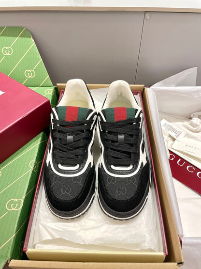 GG 26 Sneaker Black Red Green Cowhide 632872
