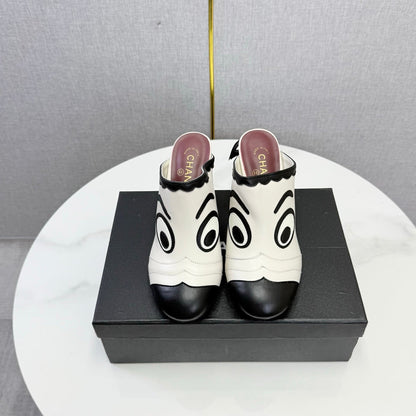Chanel 2026 Mule 95mm White and Black Lambskin 904537
