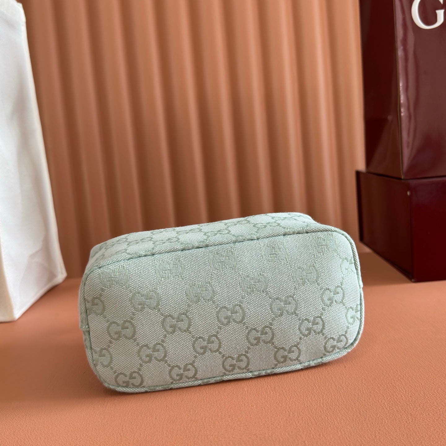 Gucci 2026 Vanity GG-Canvas Mini Top Handle Bag Green Canvas Leather 280780