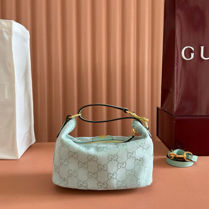 Gucci 2026 Vanity GG-Canvas Mini Top Handle Bag Green Canvas Leather 280780