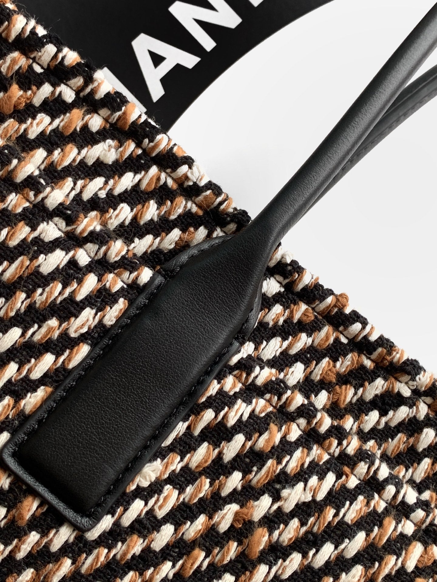 Chanel 2026 Large Shopping Bag 43cm Black Tweed Calfskin 363309