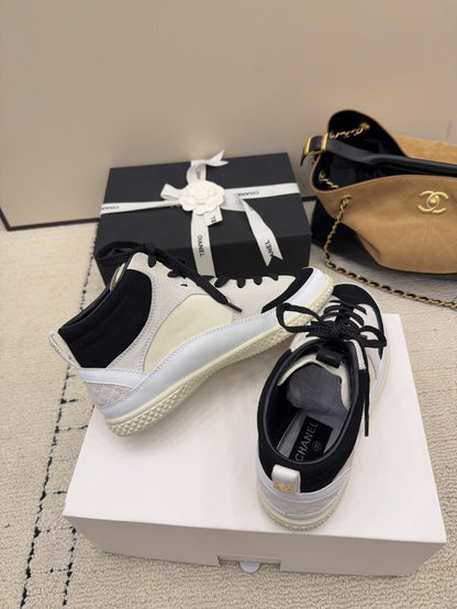 CC 26 High-top Sneaker White mix Black Suede 589099