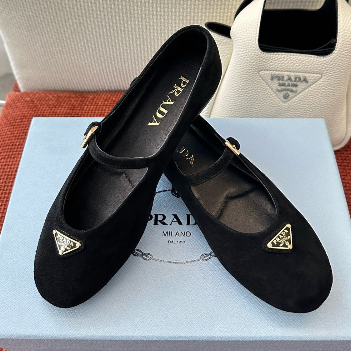 Prada 2026 Ballerinas Black Velvet 222094