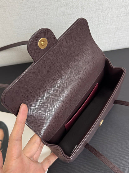 Chanel 2026 Preppy Coco Bag Brown Chocolate Caviar Leather Gold Hardware