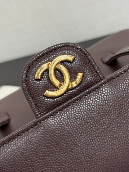 Chanel 2026 Preppy Coco Bag Brown Chocolate Caviar Leather Gold Hardware
