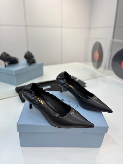 PRA 26S Pointed Toe High Heels 55 Black Cowhide 627130