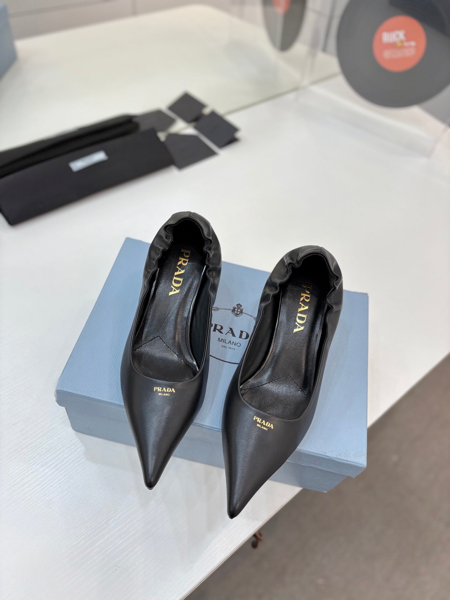 PRA 26S Pointed Toe High Heels 55 Black Cowhide 627130