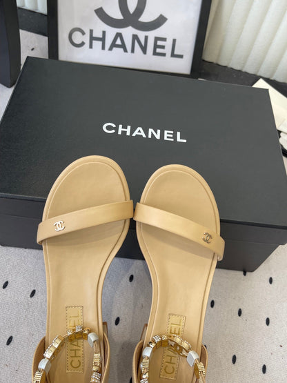 CC 26s Sandals 35 Beige Sheepskin 650103