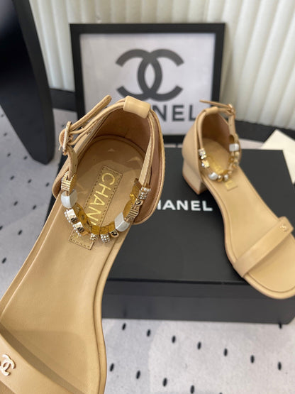 CC 26s Sandals 35 Beige Sheepskin 650103