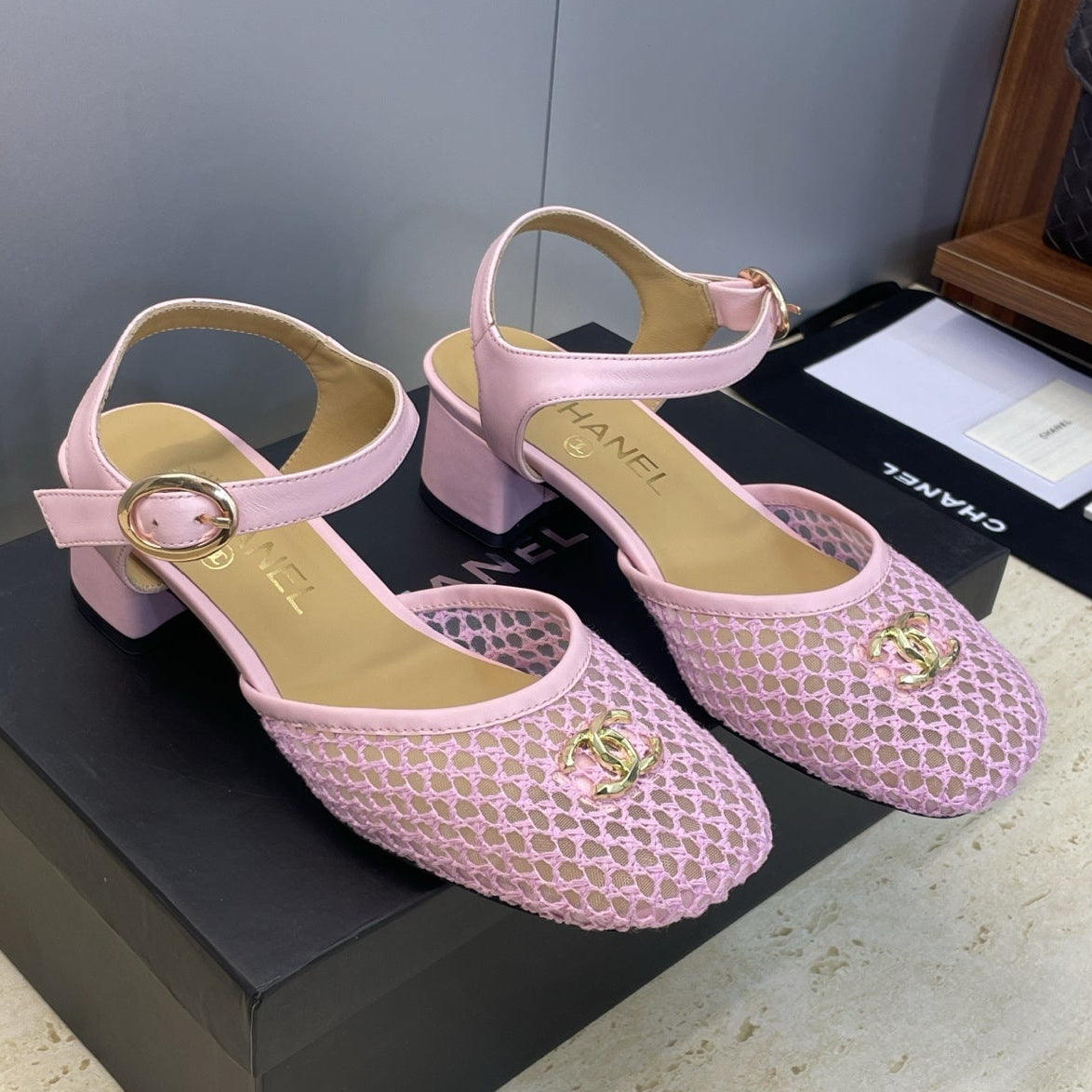 CC 26 Slingback Pump 45mm Mesh Sheepskin