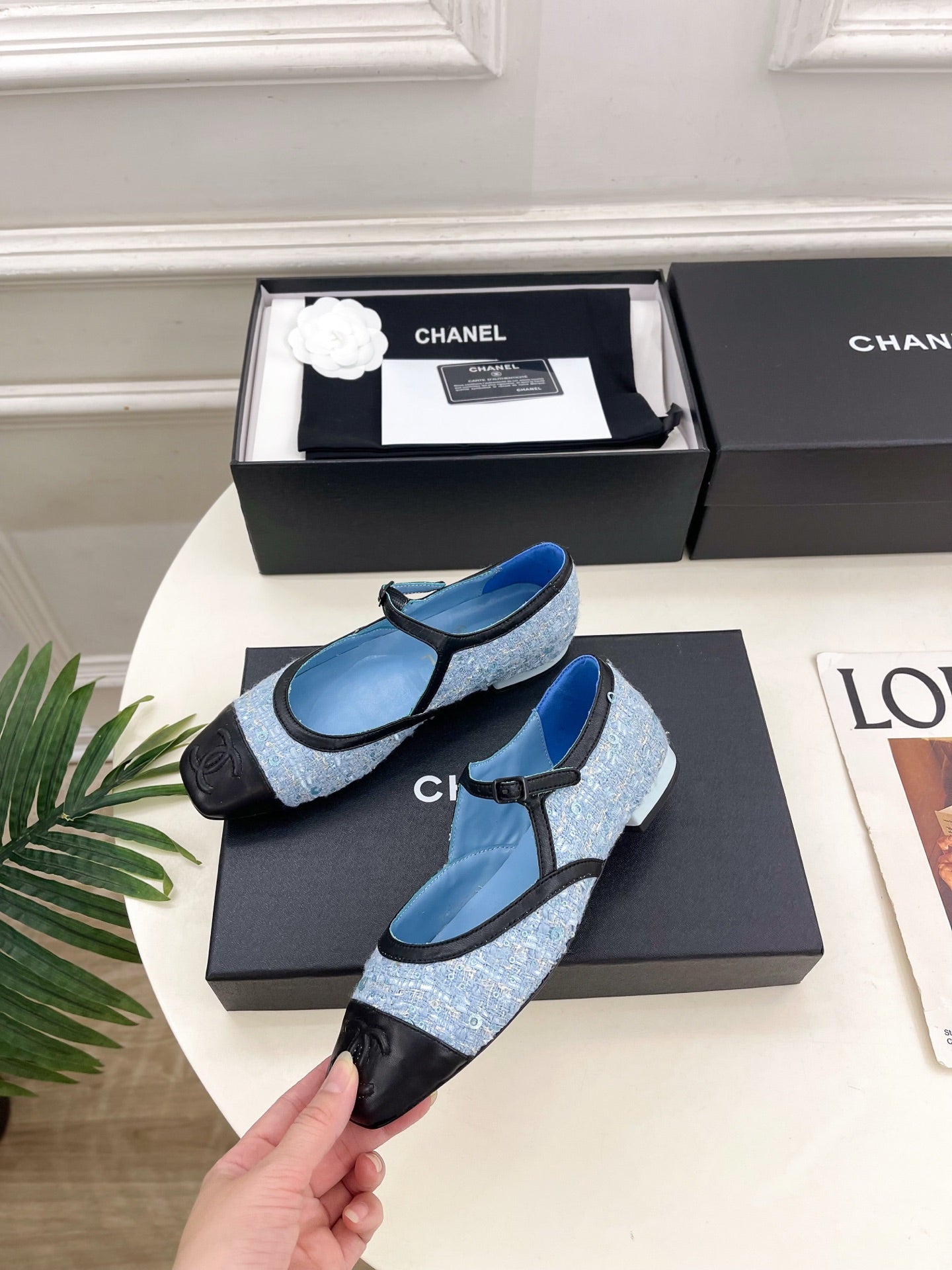 Chanel 2026 Mary Jane Flats Leather Sheepskin Tweed 831380