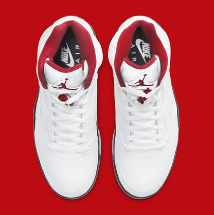 Jordan 5 Retro Fire Red Silver Tongue Sneakers - Retro Classic